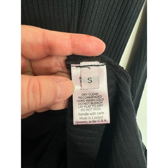 Michael Lauren Revolve Ribbed Knit Turtleneck Dress Size S Black Raw Hem New - Picture 13 of 15